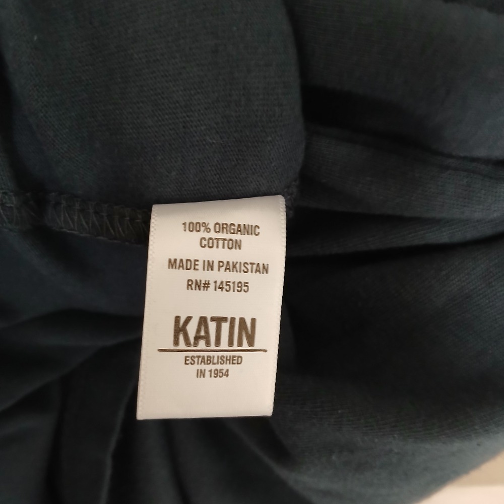 Katin Shirt Henley Long Sleeve Top Men's Medium Organic Cotton Blue Surf Outdoor - Picture 10 of 13